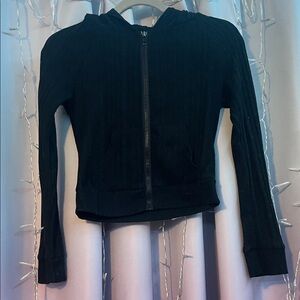 Black Women's Zip-Up Hoodie Jacket